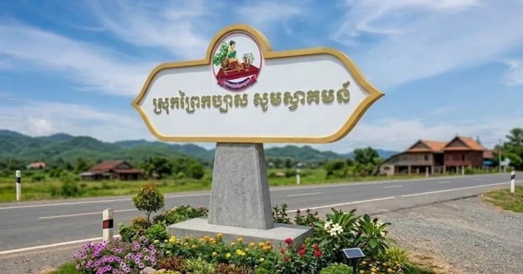 រដ្ឋបាលស្រុកព្រៃកប្បាស ប្រារព្ធពិធីសែនព្រេនក្រុងពាលី បុកគ្រឹះសាងសង់ស្លាកសម្គាល់ព្រំប្រទល់ស្រុក ត្រង់ចំណុចទំនប់ទួលលលក
